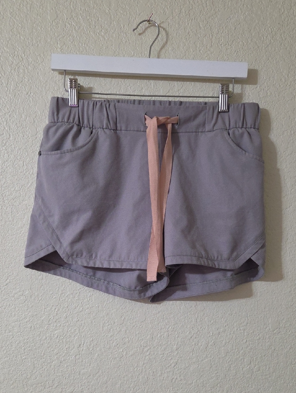 Pearl Izumi Lavender Athletic Shorts with Pink Drawstring